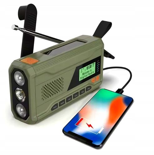 PRZENOŚNE RADIO SOLARNE KORBKA SOS AI&JL DYNAMO AWARYJNE LATARKA na Arena.pl