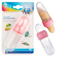 CANPOL Silikonowa tubka do podawania musu i owoców różowa