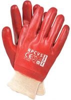rękawice ochronne oblewane pcv rpcvs, red pvc - 12 par - rek gu 412