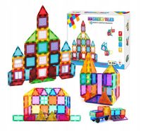 ZESTAW DUŻE KLOCKI MAGNETYCZNE KONSTRUKCYJNE 3D PANELE MAGNETIC TILES 45 EL