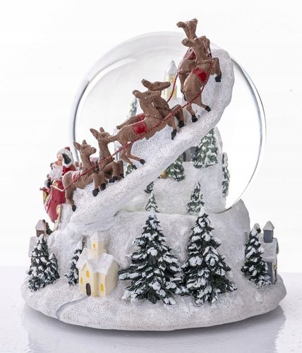 SZKLANA KULA ŚNIEŻNA 20CM Z POZYTYWKA ŚWIĄTECZNA ZE ŚNIEGIEM ŚWIĘTY MIKOŁAJ na Arena.pl
