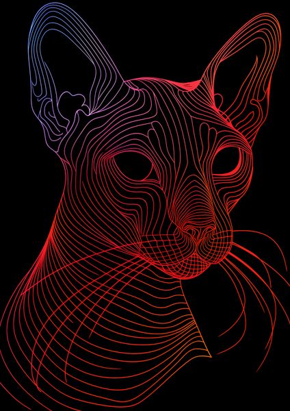 Plakat 21x29,7cm Cyfrowa Kocica zdjęcie 1