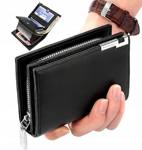 Męski Portfel Skórzany Czarny Skóra Elegancki Etui na Arena.pl