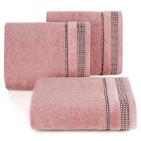 Ręcznik bawełniany z ozdobną bordiurą AMANDA 50X90 pudrowy