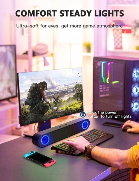 LENRUE A25 Głośnik Komputerowy Stereo 10 W HD USB LED 2 Membrany Basowe zdjęcie 4