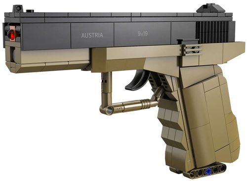 KLOCKI CADA BROŃ GLOCK 17 MECHANICZNY PISTOLET 338 ELEMENTÓW + 5 NABOI na Arena.pl