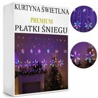 PŁATKI ŚNIEGU WISZĄCE LAMPKI CHOINKOWE ZEWNĘTRZNE KURTYNA LED SOPLE