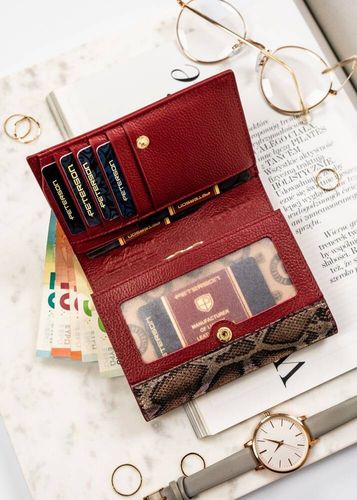 efektowny portfel damski z lakierowanej skóry naturalnej - peterson na Arena.pl