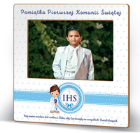 ramka na zdjęcia  10 x 15cm KOMUNIA ŚW. NIEBIESKA