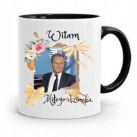 Kubek Czarny Donald Tusk Po Platforma Prezent Z Nadrukiem Ze Zdjęciem