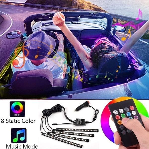 Oświetlenie do samochodu 4x LED taśma RGB zdjęcie 5