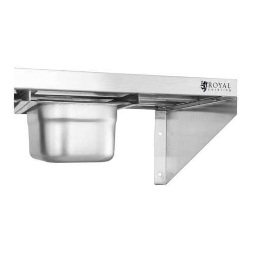 Półka ścienna wisząca na konsolach nierdzewna z pojemnikami GN1/6 na Arena.pl