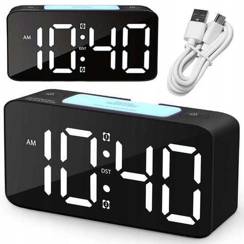 ELEKTRONICZNY BUDZIK LED ZEGAR STOŁOWY STOJĄCY RGB GŁOŚNY CZAS ALARM LAMPKA na Arena.pl