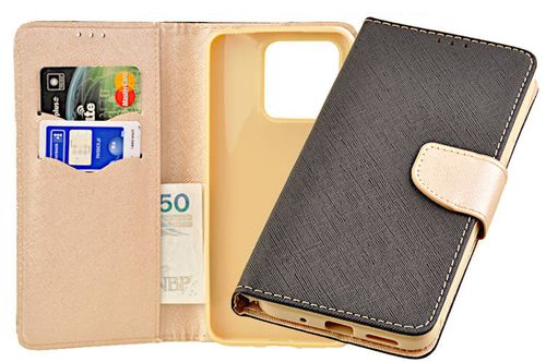 Etui portfel Fancy Case do Xiaomi Redmi 10C czarno-złoty na Arena.pl