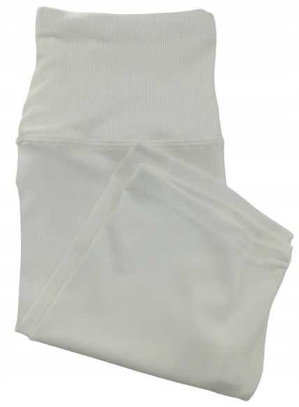 KOLARKI Leginsy KRÓTKIE PRĄŻKOWANE DAMSKIE BIAŁE zdjęcie 2