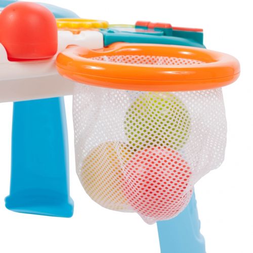 Chodzik Pchacz Stolik Edukacyjny Panel Koszyk 5W1 - Niebieski na Arena.pl