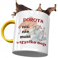 Kubek Żółty Dla Doroty Żony Koleżanki Na Prezent Z Nadrukiem Ze Zdjęciem