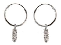 Eleganckie wiszące srebrne kolczyki kółka kółeczka circle łezki krople swarovski srebro 925 K2559