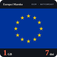 Karta eSIM Internet Europa i Maroko 1 GB na 7 dni - bez rejestracji