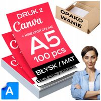 Ulotki reklamowe A5 100 sztuk PREMIUM - DWUSTRONNE mat błysk + wizualizacja