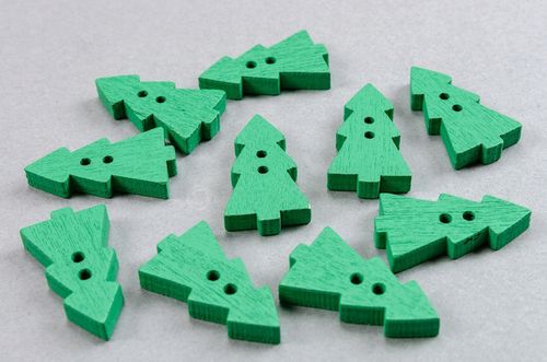 Guzik drewniany CHOINKA zielony 10szt. na Arena.pl