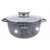GARNEK Z POKRYWKĄ TRADYCYJNY 4,5L KAMIENNY 24cm INDUKCJA GAZ