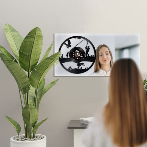Zegar Ścienny z płyty winylowej na lustrze HOBBY 23 wzory 59x29cm na Arena.pl