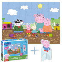 Puzzle ”Świnka Peppa” 60 Elementów Z Figurką Georga Kolorowa Układanka