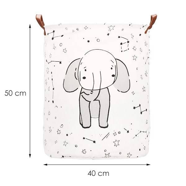 Kosz do przechowywania zabawek i ubrań pojemnik z uszami słoń zdjęcie 5