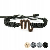 Drewniana bransoletka Znak Zodiaku - Skorpion - Merbau Pleciona