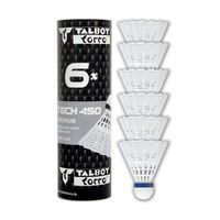 lotki do badmintona talbot torro tech 450 medium 6 szt. - białe