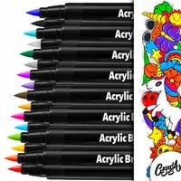 MARKERY AKRYLOWE z końcówką pędzelkową pędzelkowe PISAKI 18 szt RAWMARK