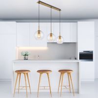 Wisząca LAMPA loftowa ADARA 15462H2 Globo szklana OPRAWA na listwie ZWIS kule balls przezroczyste mosiądz