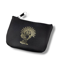 Etui Na Różaniec Czarne Kielich Ihs Komunia Skóropodobne