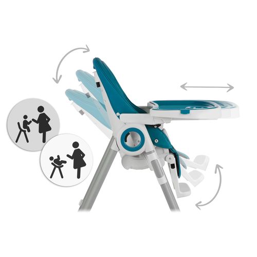 Krzesełko do karmienia ze stolikiem, leżaczek Belo ciemno niebieskie + pałąk z zabawkami na Arena.pl