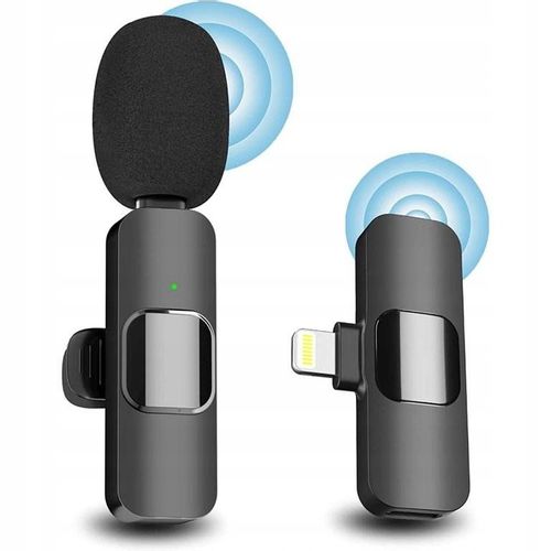 2xMIKROFON KRAWATOWY BEZPRZEWODOWY PRZYPINANY USB-C Lightning do IPhone 2w1 na Arena.pl