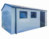 Schowek - Domek Ogrodowy 4x5m - Drzwi - 2x Okno Biały Antracyt Rynny TS736