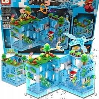 KLOCKI MINECRAFT LODOWA JASKINIA SMOKA LED LEBO