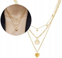 Naszyjnik Złoty Celebrytka Boho Damski Stal chirurgiczna 316L Pozłacany 18K