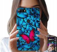 ETUI DO HUAWEI Y7 2018 - NIEBIESKIE MOTYLKI, MOTYL, KOBIECE WZORY