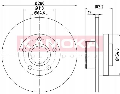 TARCZA HAM TYL 280X12 P LOZYSKO ABS na Arena.pl