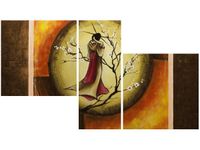 90X50CM PIĘKNA JAPONKA TRÓJ OBRAZ ŚCIANY