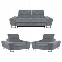 Zestaw mebli wypoczynkowych salonu Savio Sofa 2os fotele szare Family Meble