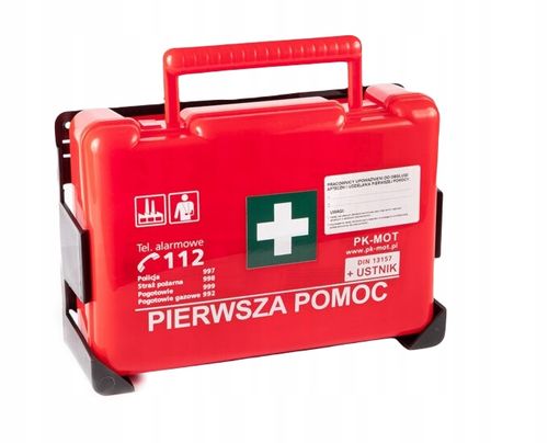 APTECZKA pierwszej pomocy PRZEMYSŁOWA ZAKŁADOWA DO FIRMY DIN 13157 + wiesza na Arena.pl