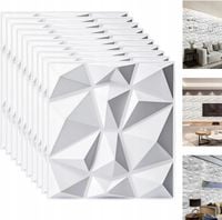 Białe panele ścienne Kasetowe 3D 30x30 cm zestaw 33 szt.