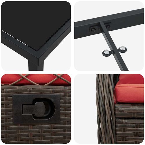 Zestaw do jadalni w ogrodzie 3 pcs Brązowy polirattan na Arena.pl