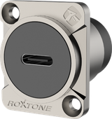 Gniazdo tablicowe panelowe montażowe złącze USB-C Roxtone RAUCD-B Srebrny