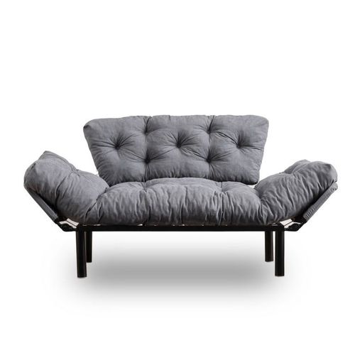 Sofa dwuosobowa Nitta , 155 x 85 x 70 cm, szara na Arena.pl