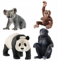 SCHLEICH FIGURKI KOALA 17096 SZYMPANS 17088 ORANGUTAN 17102 PANDA 17098