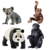 SCHLEICH FIGURKI KOALA 17096 SZYMPANS 17088 ORANGUTAN 17102 PANDA 17098